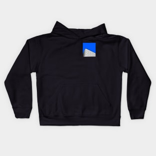 Geometric abstract blue skyline Kids Hoodie